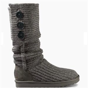 Women’s Gray UGG Classic Cardy Sweater Boots